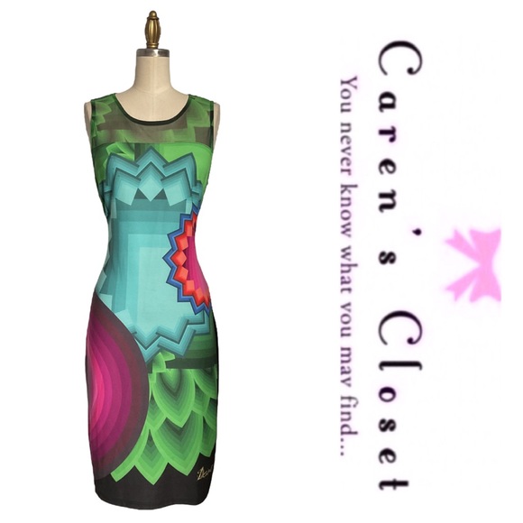 Desigual Mod Graphic Print Sleeveless Adriana Tank Dress - Picture 5 of 9